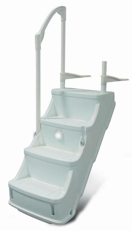 Marchepied olympique avec 1 main courante (blanc)