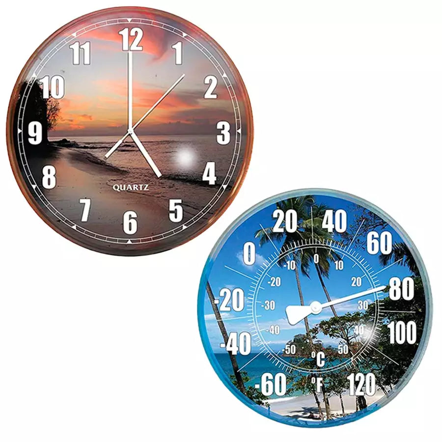WALL CLOCK/THERMOMETER COMBO
