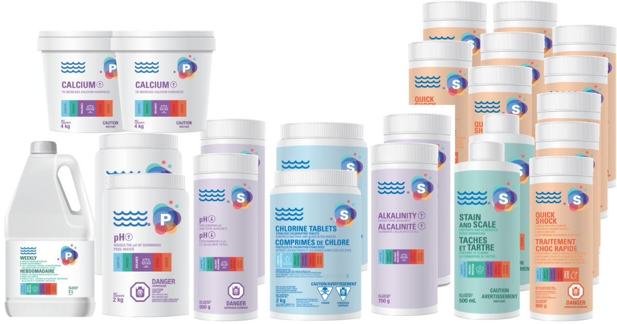 Complete Season Chlorine Chemical Package – Medium Pools (18–24 ft)