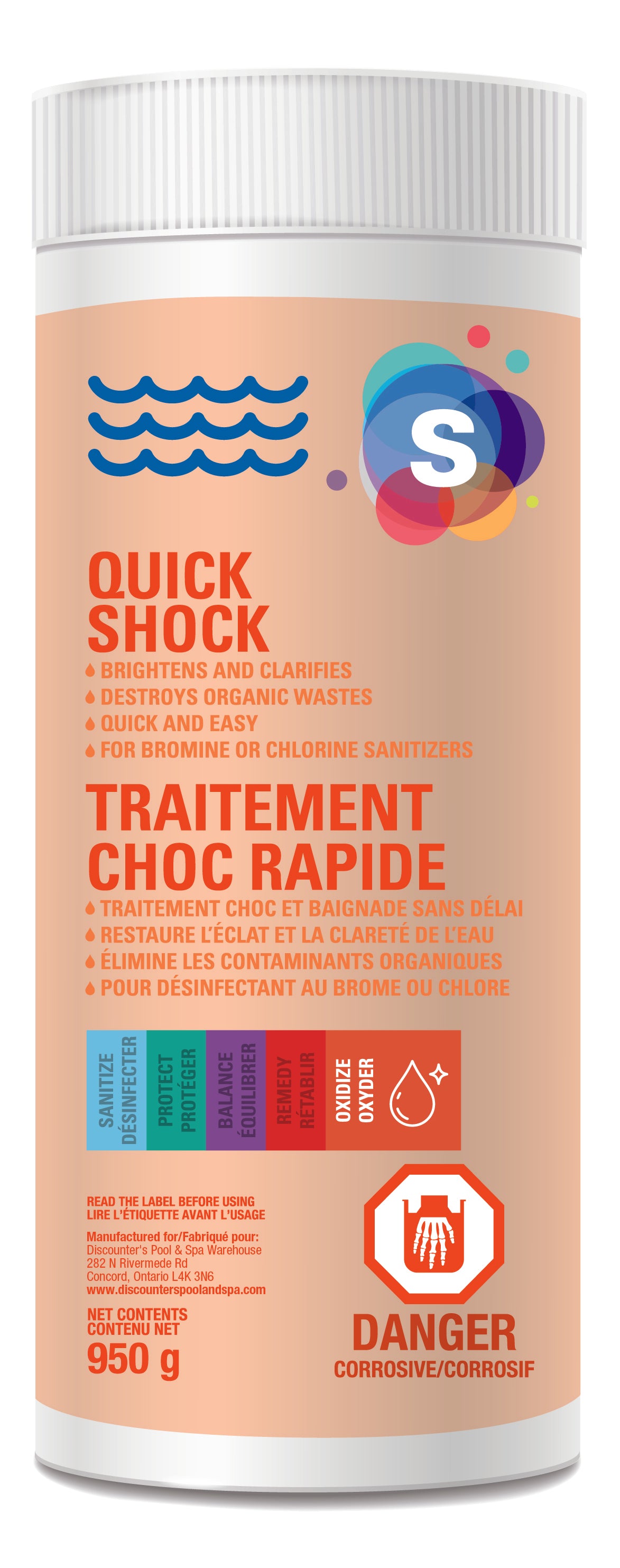 Quick Shock Oxidizer for Spa & Pool 950g | Fast-Acting Non-Chlorine Shock for Clear Spa & Pool Water