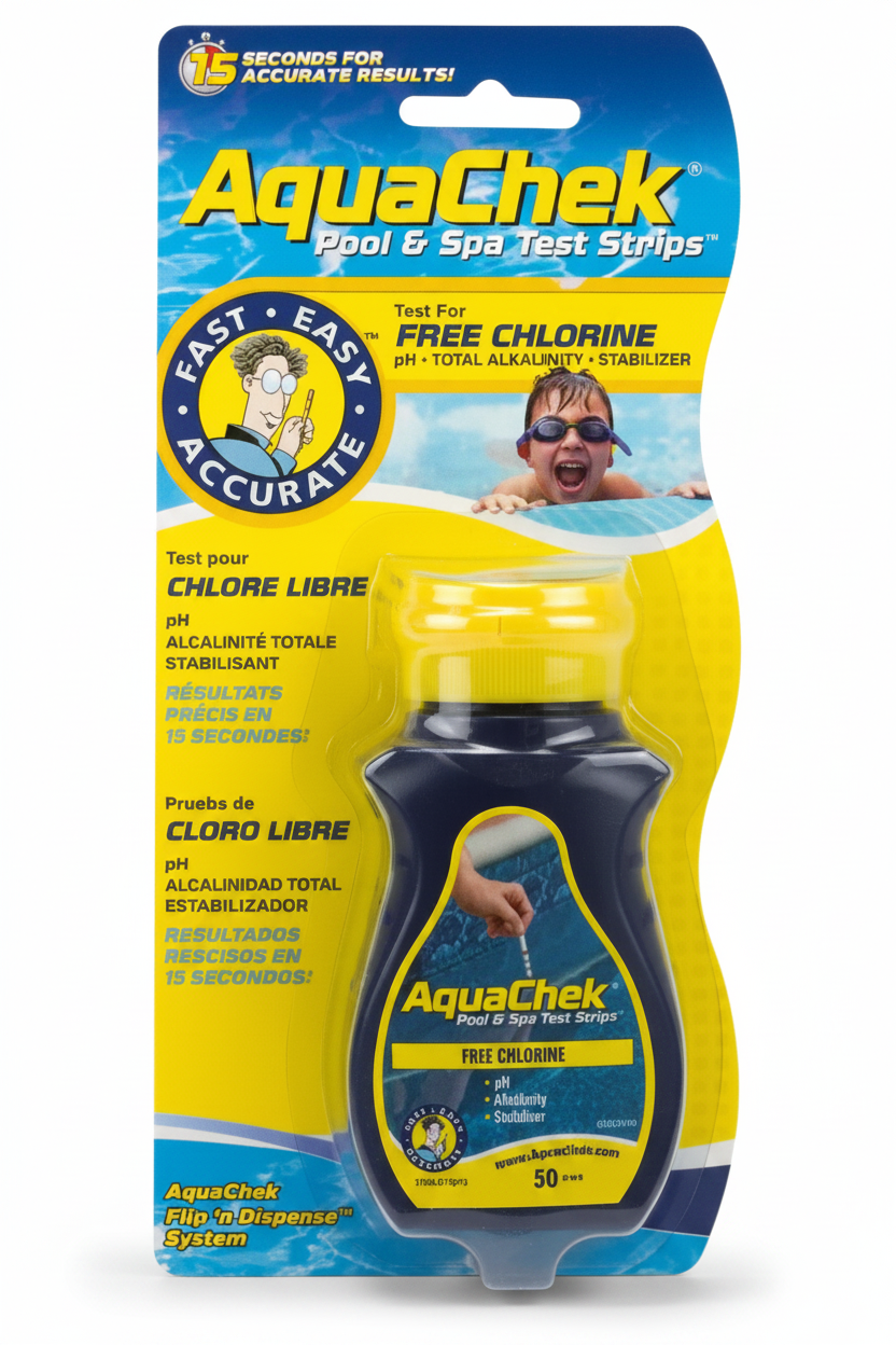 Bandelettes de test de chlore AquaChek jaunes 4 en 1