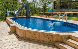 12 x 18 ft Oval Semi Inground Pool Complete Package