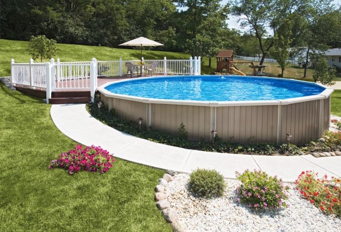 15 ft Round Semi Inground Pool Complete Package