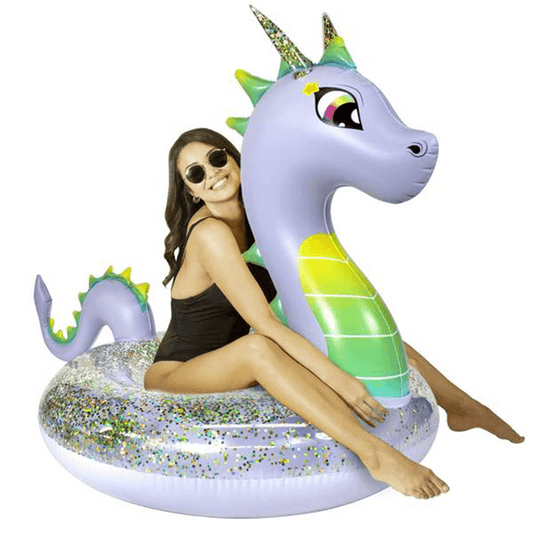Deluxe Jumbo 48' Dragon Glitter Filled Raft with Seat