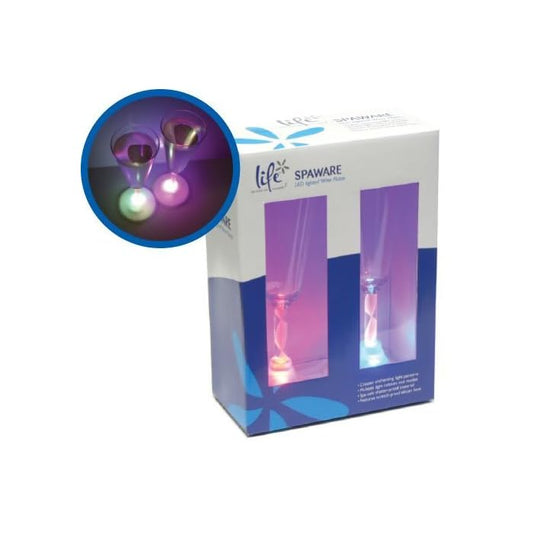 Life SpaWare, Spa / Hot Tub Lighted LED Champagne Flutes / Wine Glasses, Set of 2