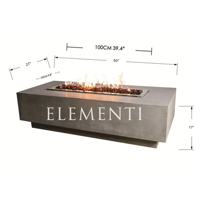 Granville 60 Inch Rectangular Gas Fire Table with Cover (Propane or Natural gas)
