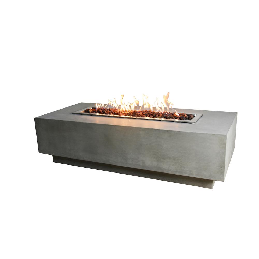 Granville 60 Inch Rectangular Gas Fire Table with Cover (Propane or Natural gas)