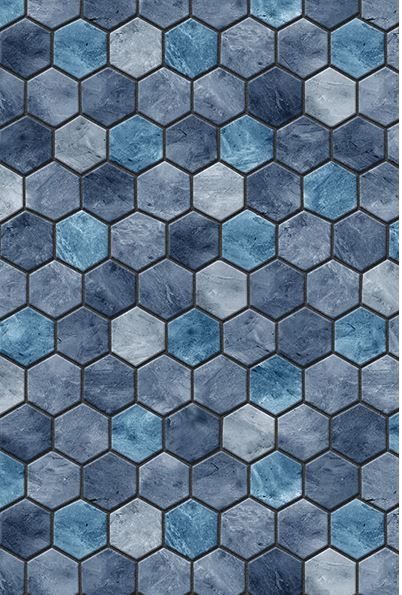 Travertine Hex 15x30 Beaded Liner 52 inch