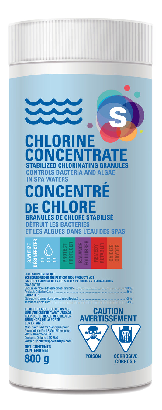 Stabilized Spa Chlorine Concentrate – 800 g code 47000C65