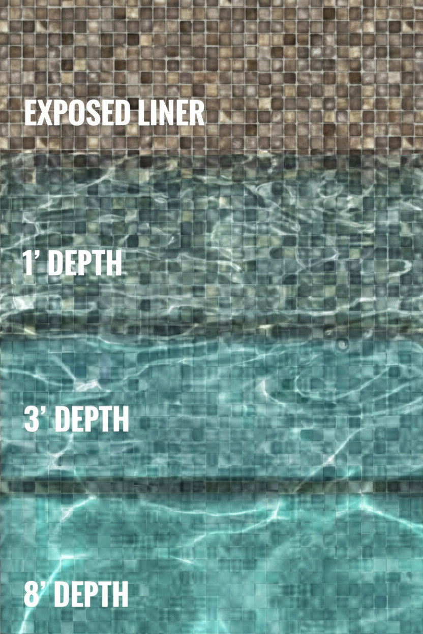 Tan Mosaic Above Ground Pool Liner - Multi bead